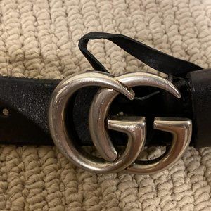 Auth Gucci Belts: Black/Silver GG & Brown/Gold